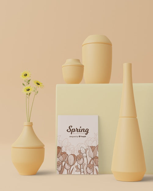 Free Spring Time With Decorations In 3D Theme Psd