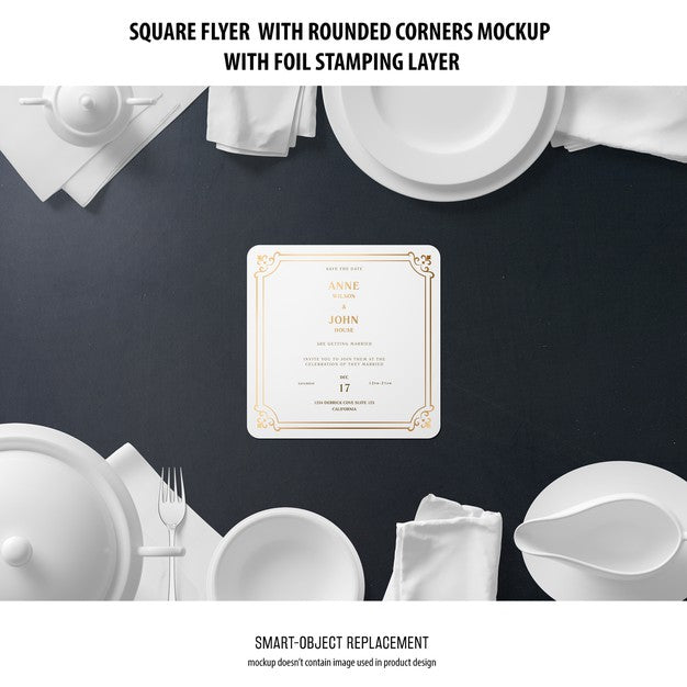 Free Sqaure Flyer Mockup Psd