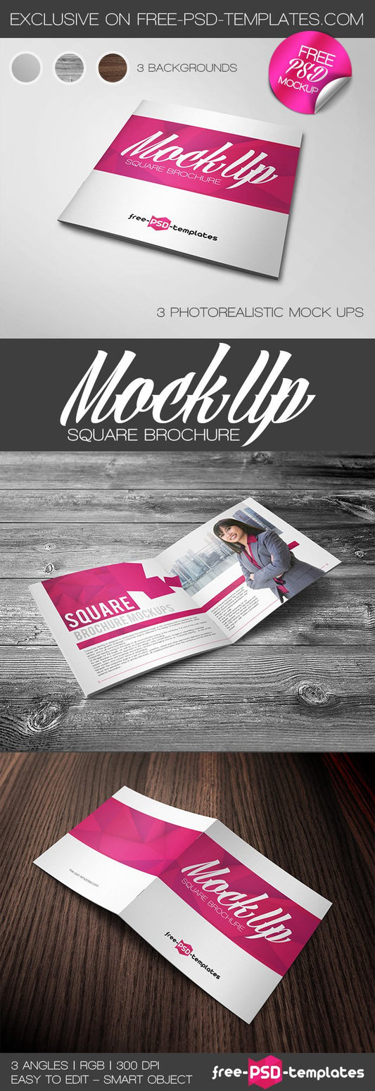Free Square Brochure Mock-Up In Psd
