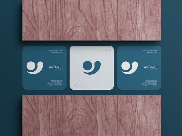 Free Square Business Card Mockup Psd