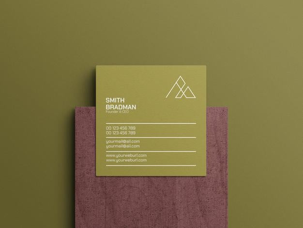 Free Square Business Card Mockup Psd