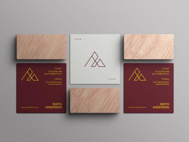 Free Square Business Card Mockup Psd