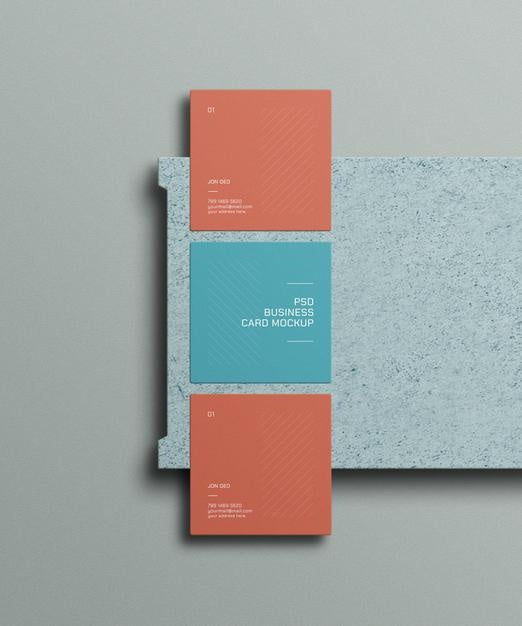 Free Square Business Card Mockup Psd