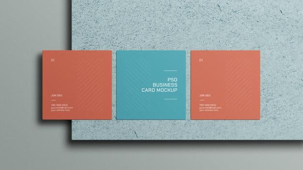 Free Square Business Card Mockup Psd