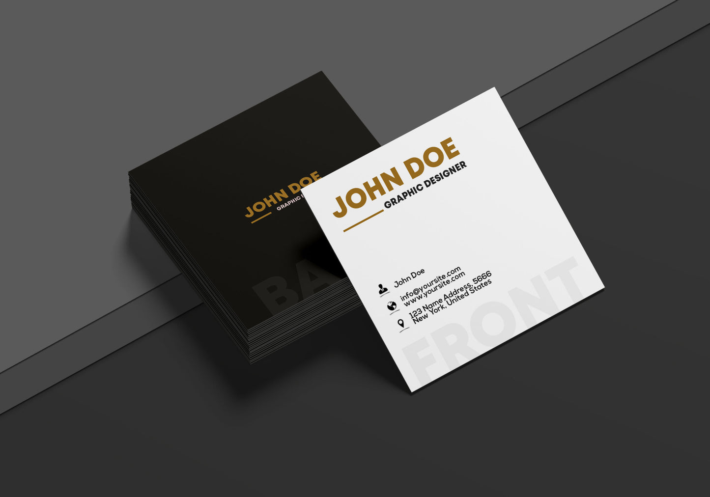 Free Square Business Card Mockup