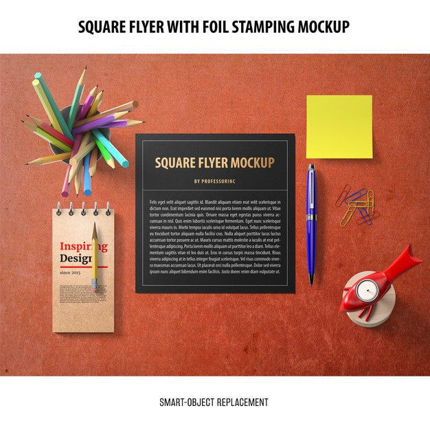 Free Square Flyer Mockup Psd