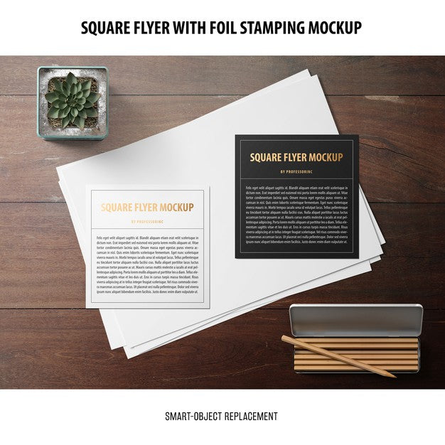 Free Square Flyer Mockup Psd