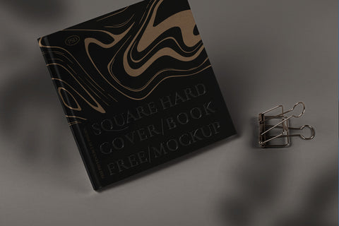 Free Square Uv Psd Hardcover Book Mockup