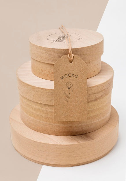 Free Stacked Eco-Friendly Packaging Cardboard Boxes Mock-Up Psd
