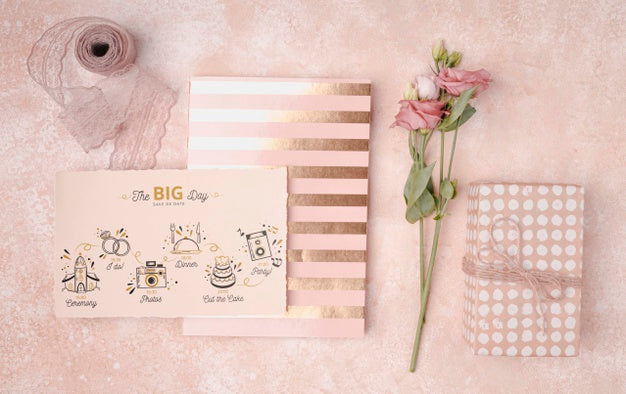 Free Stationery Colorful Wedding Invitation Psd