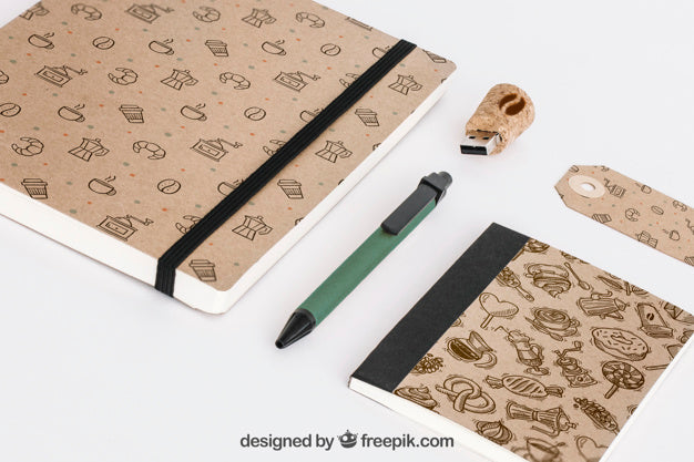 Free Stationery Concept With Office Supplies Psd