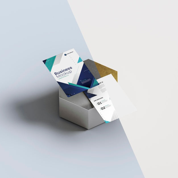 Free Stationery Items On Abstract Honeycomb Shape Psd