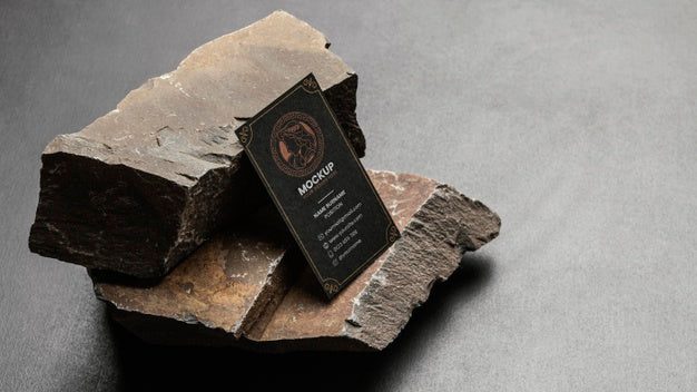 Free Stationery Mock-Up With Dark Rugged Rock Psd