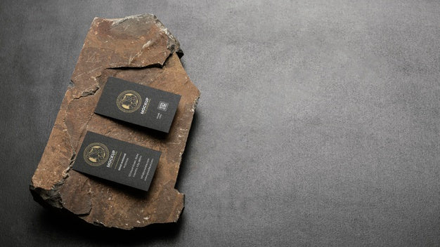 Free Stationery Mock-Up With Dark Rugged Rock Psd