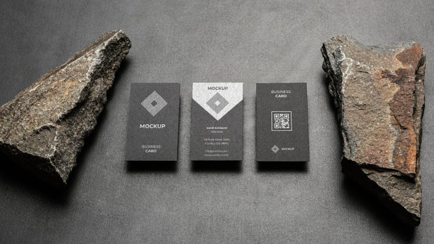 Free Stationery Mock-Up With Dark Rugged Rock Psd