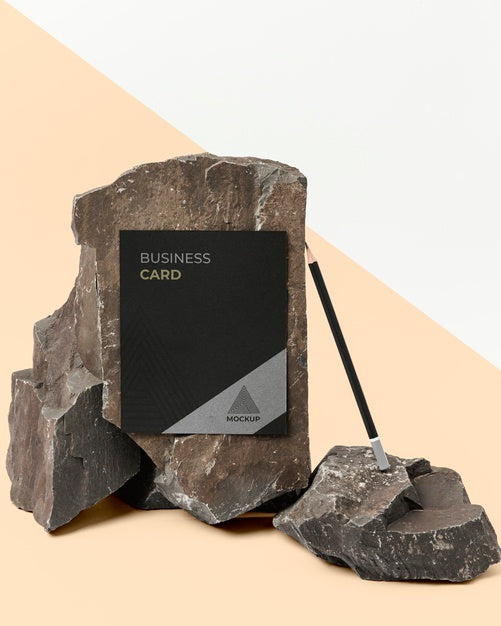 Free Stationery Mock-Up With Dark Stone Psd