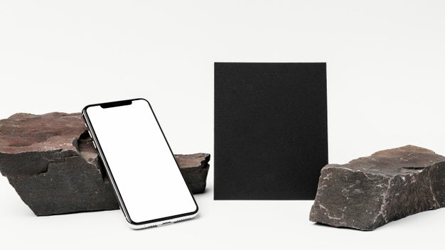 Free Stationery Mock-Up With Dark Stone Psd