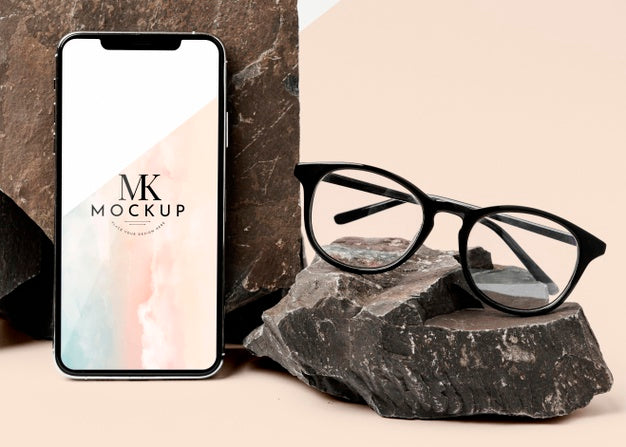 Free Stationery Mock-Up With Dark Stone Psd