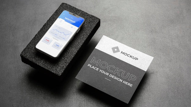 Free Stationery Mock-Up With Dark Stone Psd