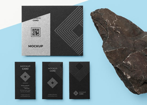 Free Stationery Mock-Up With Dark Stone Psd