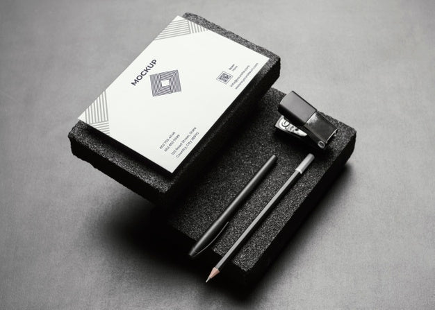 Free Stationery Mock-Up With Dark Stones Psd