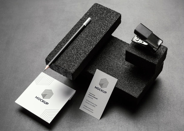 Free Stationery Mock-Up With Dark Stones Psd