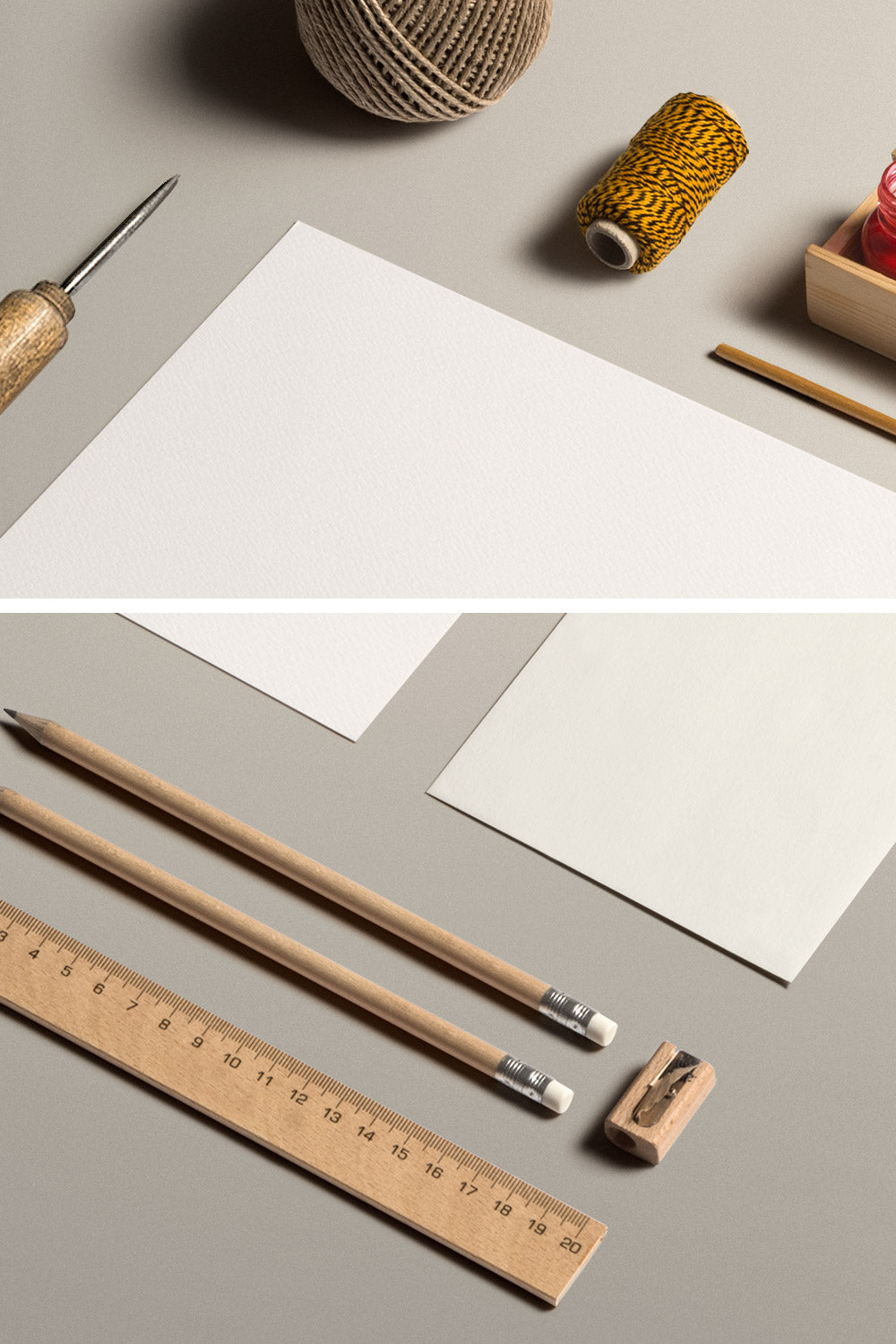 Free Art and Craft Stationery Mockup PSD