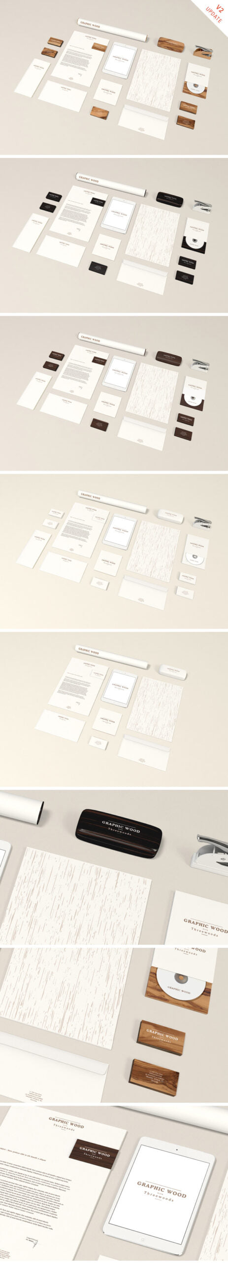 Free Stationery Mockup – Wood Edition