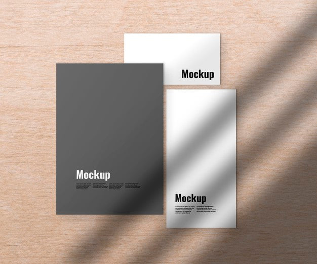 Free Stationery Set Mockup With Shadow Psd