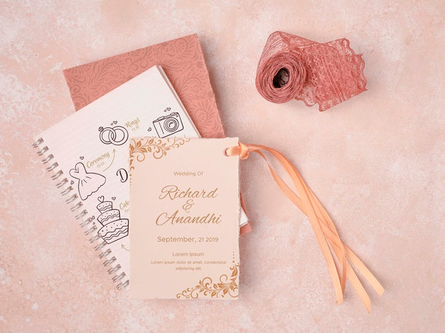 Free Stationery Wedding Invitation Concept Psd