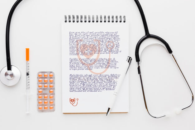 Free Stethoscope And Pills Top View Psd