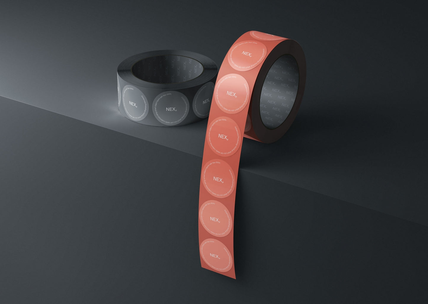 Free Stickers Roll Mockup