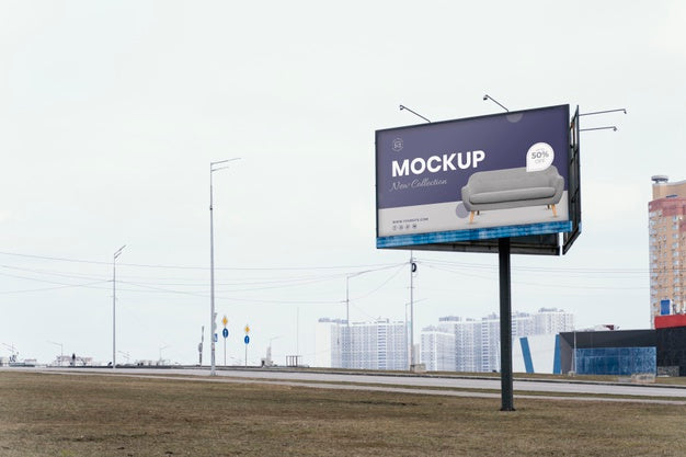 Free Street Billboard Display Mock-Up Outdoors Psd