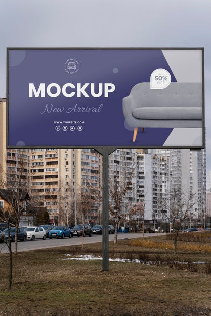 Free Street Billboard Display Mock-Up Psd