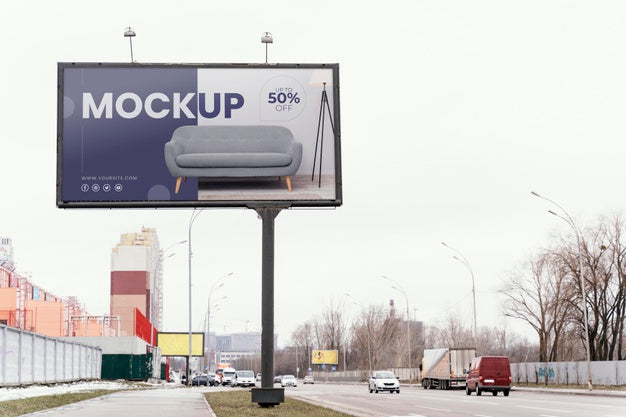Free Street Billboard Display Mock-Up Psd