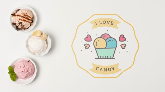 Free Summer Ice Cream Composition With Copyspace Psd