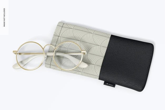 Free Sunglasses Sleeve Mockup, Top View Psd