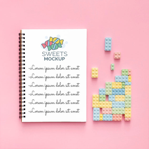 Free Sweet Candies Composition With Mock-Up Psd