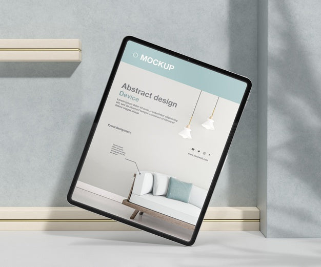 Free Tablet Mock-Up Assortment With Stone And Metallic Elements Psd