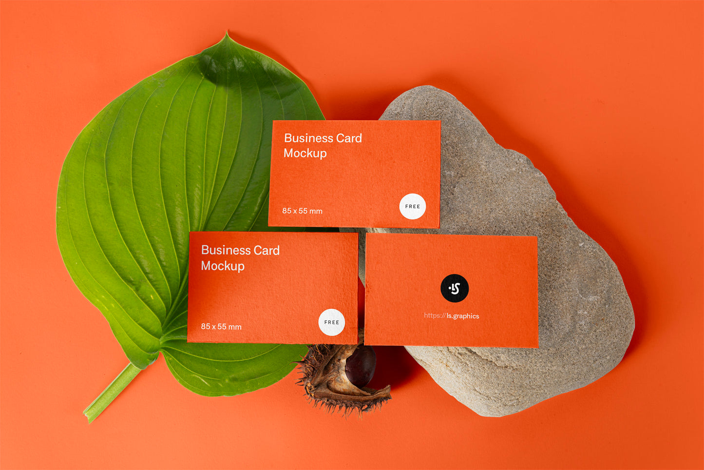 Free Three Business Cards Mockups