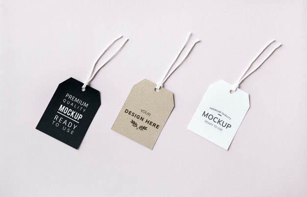 Free Three Fashion Label Tag Mockups Psd