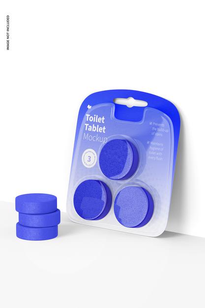 Free Toilet Tablet Mockup, Leaned Psd