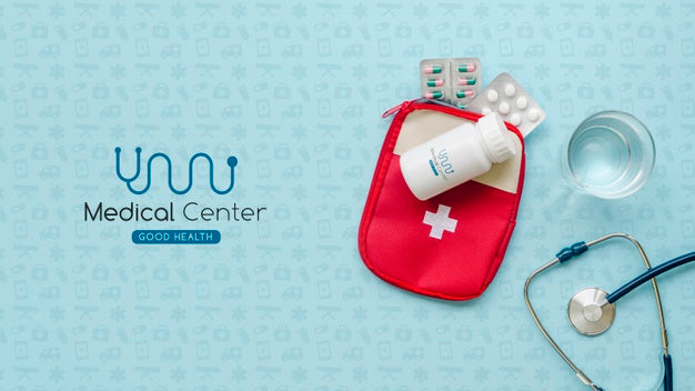 Free Top View Arrangement With Stethoscope Psd