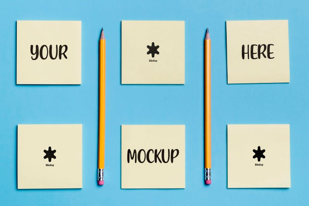 Free Top View Assortment Of Notes And Pencils Psd