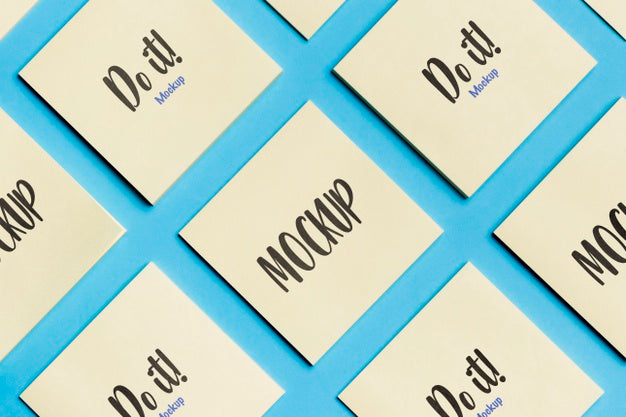 Free Top View Assortment Of Sticky Notes With Mock-Up Psd