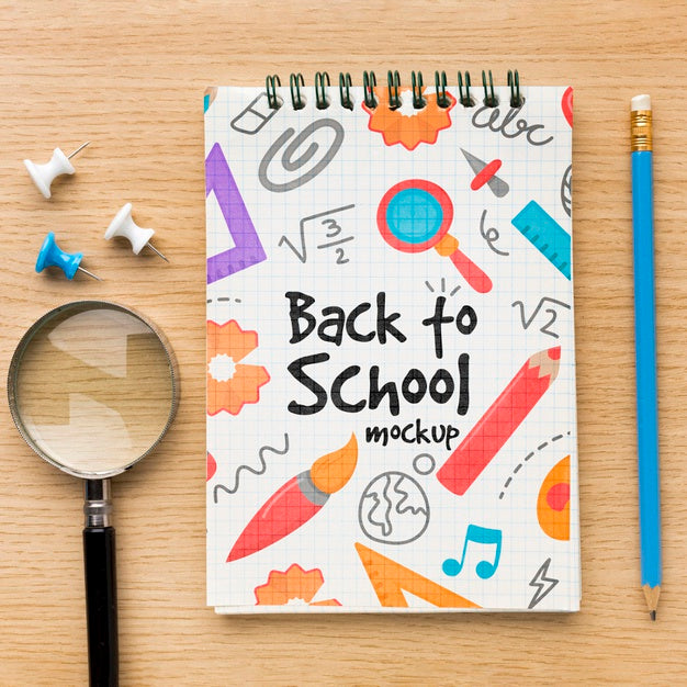 Free Top View Back To School Arrangement Mock-Up Psd