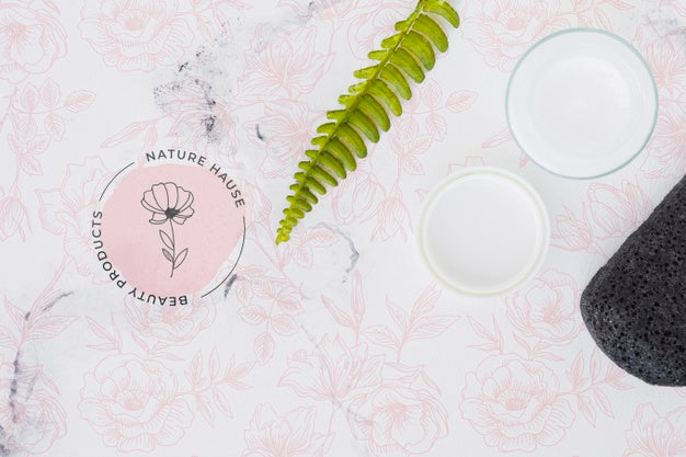 Free Top View Bath Concept With Toiletries Psd