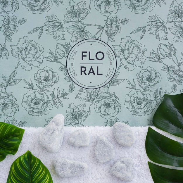 Free Top View Bath Concept With Toiletries Psd