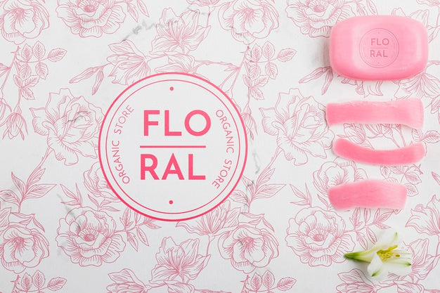 Free Top View Bath Concept With Toiletries Psd