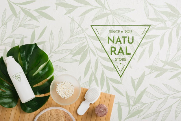 Free Top View Bath Concept With Toiletries Psd